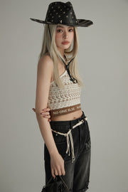 Diagonal Shoulder Knitted Top