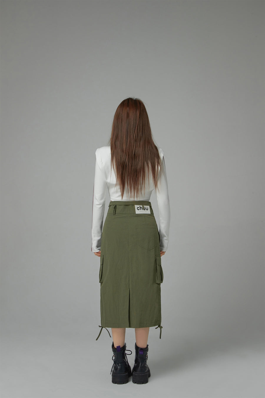 CHUU Cargo A-Line Long Skirt