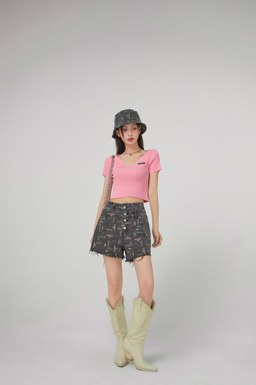 CHUU Colorful Chuu Denim Bucket Hat