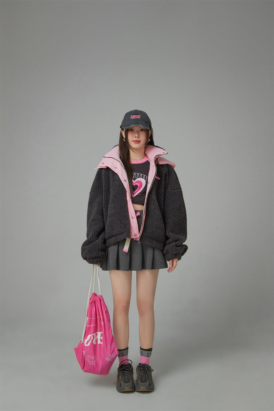 CHUU Sporty Fleece Hoodie Jacket