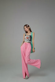 Front Slit Wide Jogger Pants