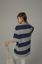 Size Doesnt Matter Striped Loose Fit T-Shirt