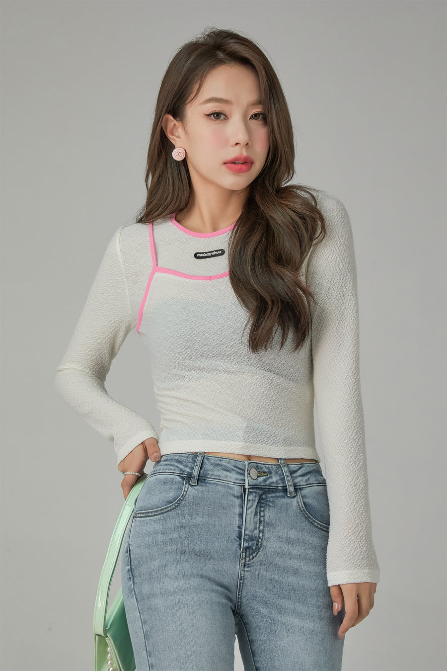 CHUU Slim Color Lined Top