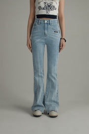 Washed Bootcut Denim Jeans