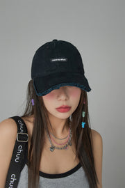 Raw Hem Ball Cap Hat