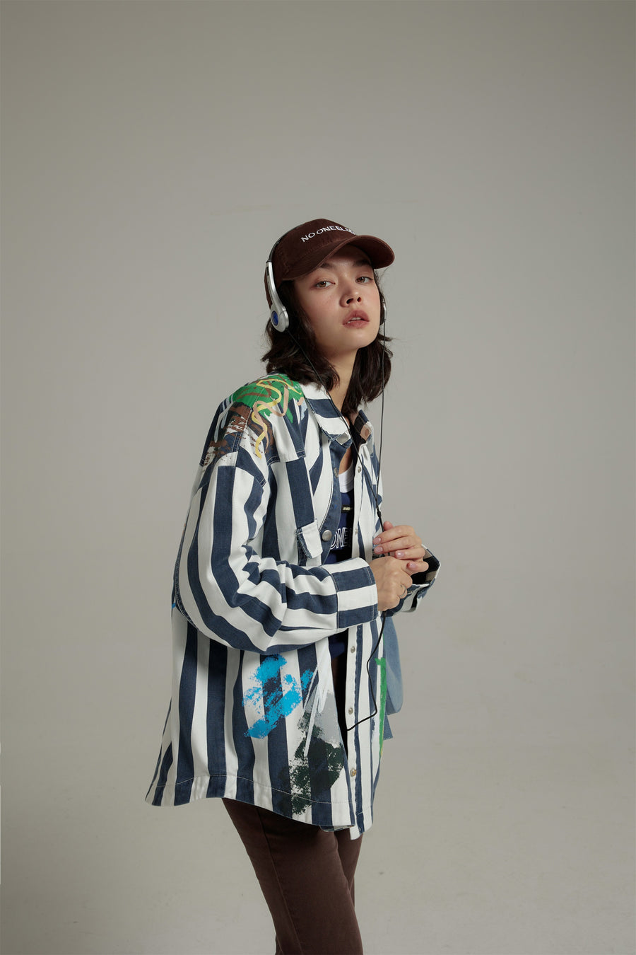 CHUU Striped Loose-Fit Shirt