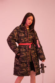 Louder Than A Lion Hot Girl Camouflage Loose-Fit Padded Coat