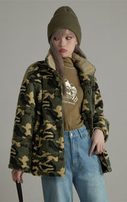 Camouflage Fleece Zip-Up Jacket