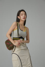 Color Contrast Sleeveless Crop Top