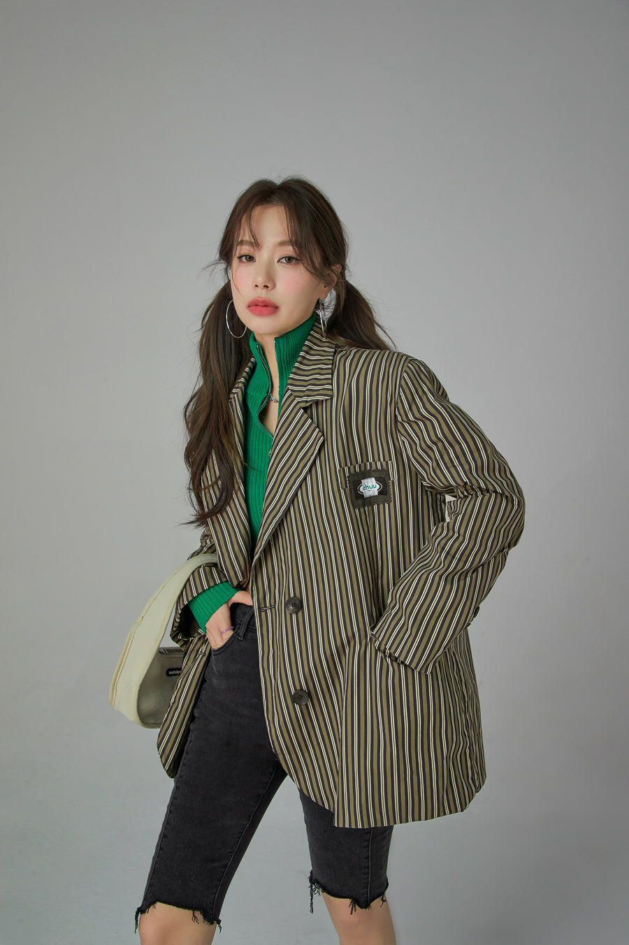 CHUU Boss Girl Striped Suit Jacket