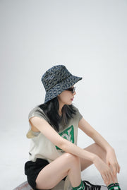 Denim Print Bucket Hat