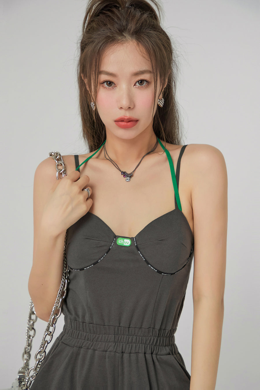 CHUU Corset Top Jogger Jumpsuit