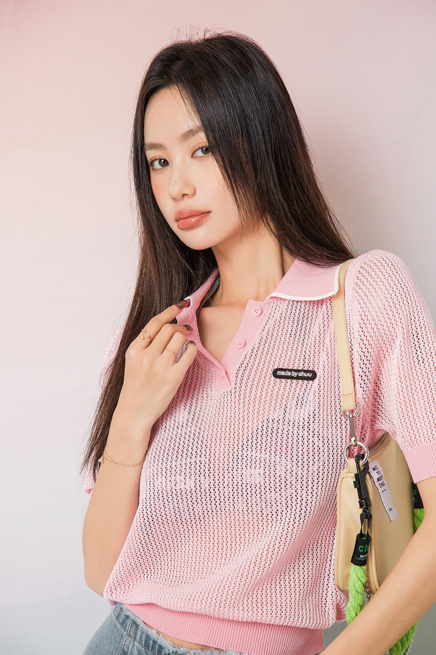 CHUU Where This Is Going Polo Knit Top