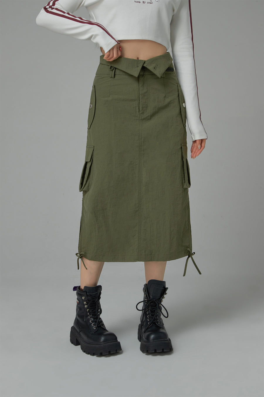 CHUU Cargo A-Line Long Skirt