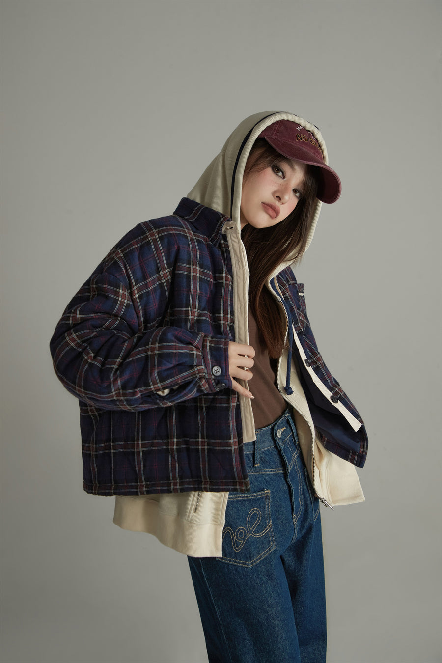 CHUU Check Shirt Overfit Jacket