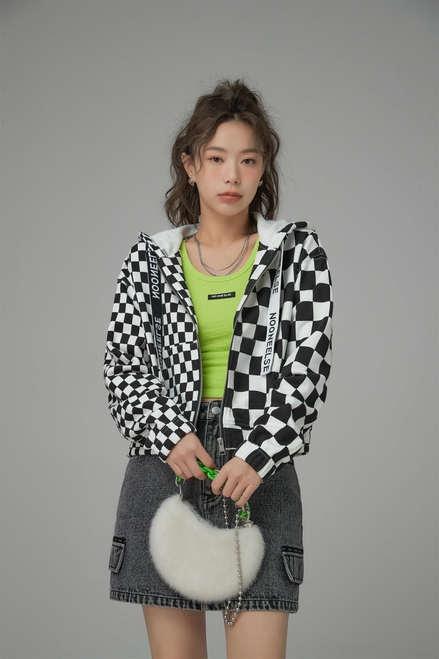 CHUU For Sure You Got This Checkered Jacket