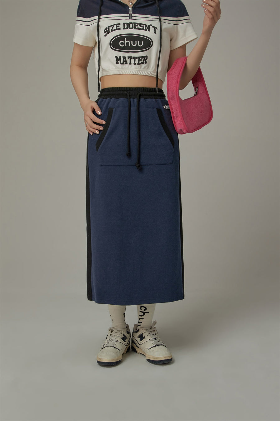 CHUU Two Toned String Skirt