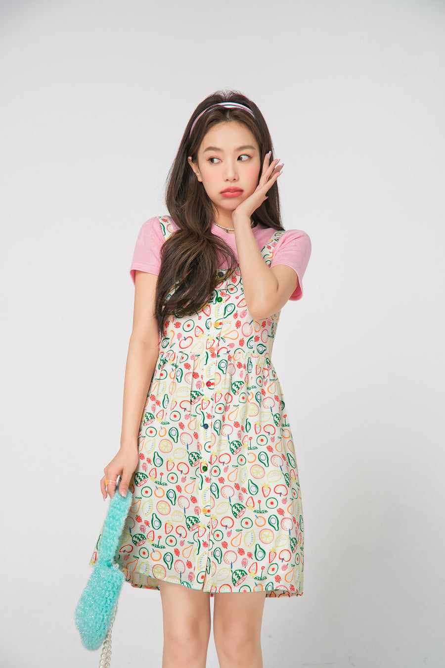 CHUU Fruit Salad Sleeveless Dress