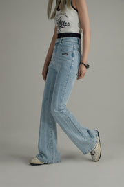 Washed Bootcut Denim Jeans