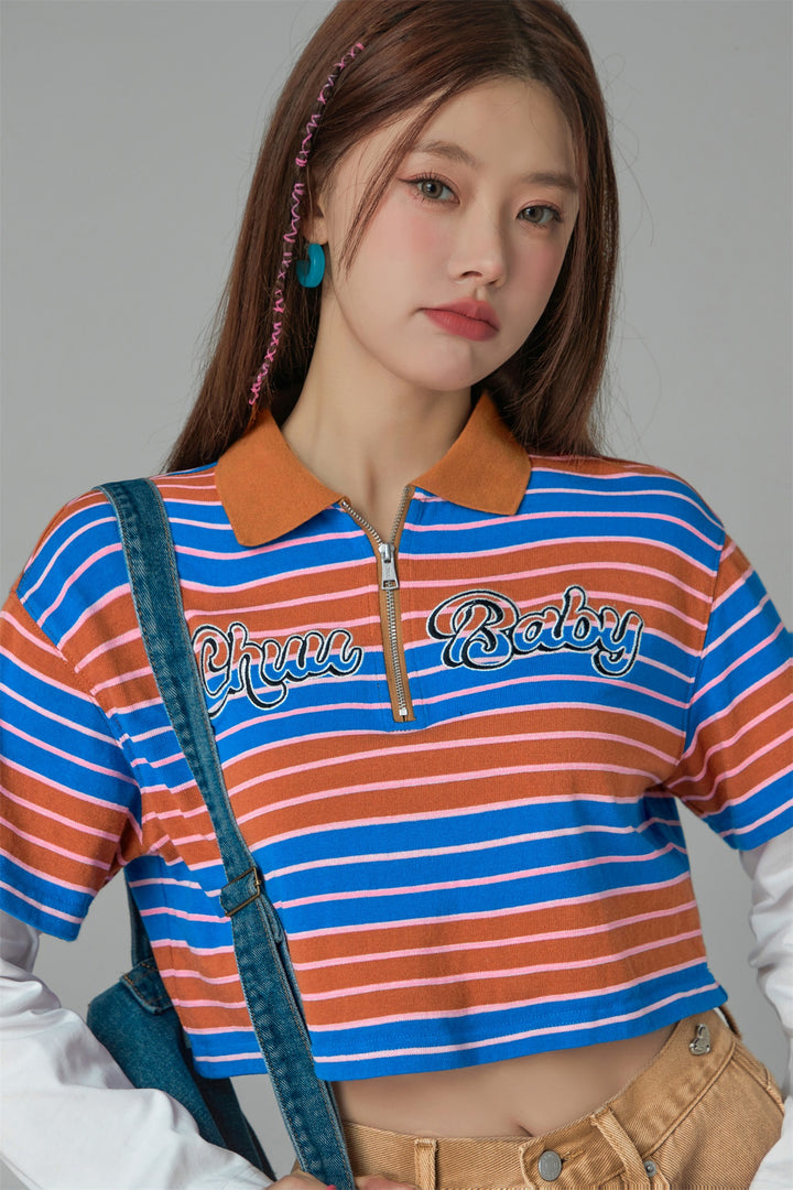 Only Upwards Color Stripe Crop T-Shirt