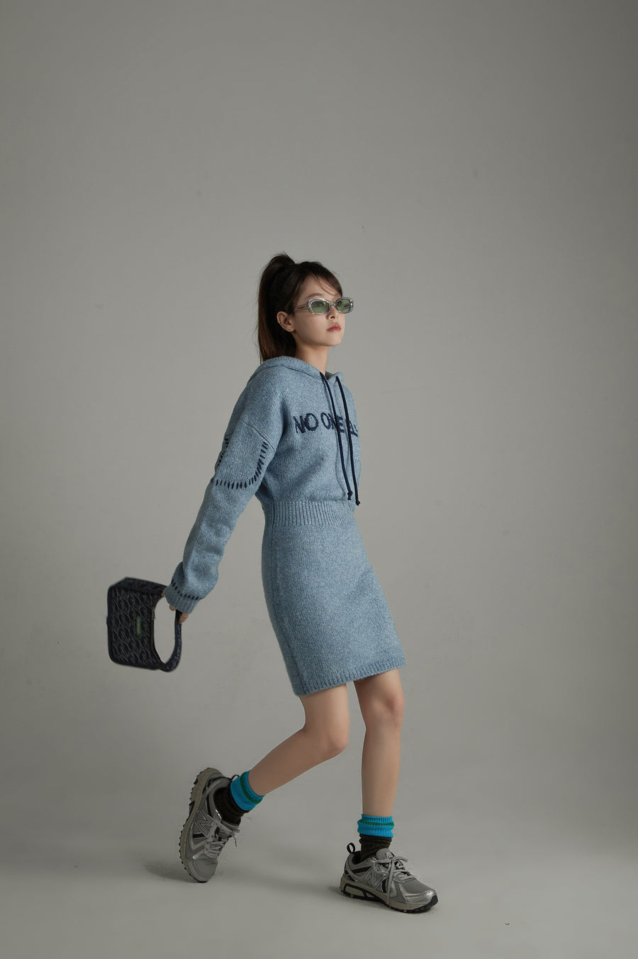 CHUU Cozy Hooded Knit Dress