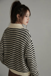 Vintage Loose Fit Stripe Knit Sweater