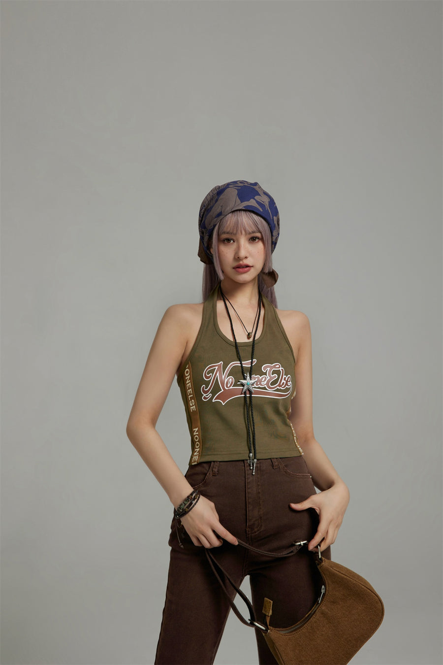 CHUU Vintage Halter Noe Logo Top