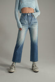 Gradient Wash Ankle Straight Jeans