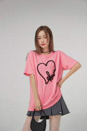 Chuu Lace Heart Loosefit T-Shirt