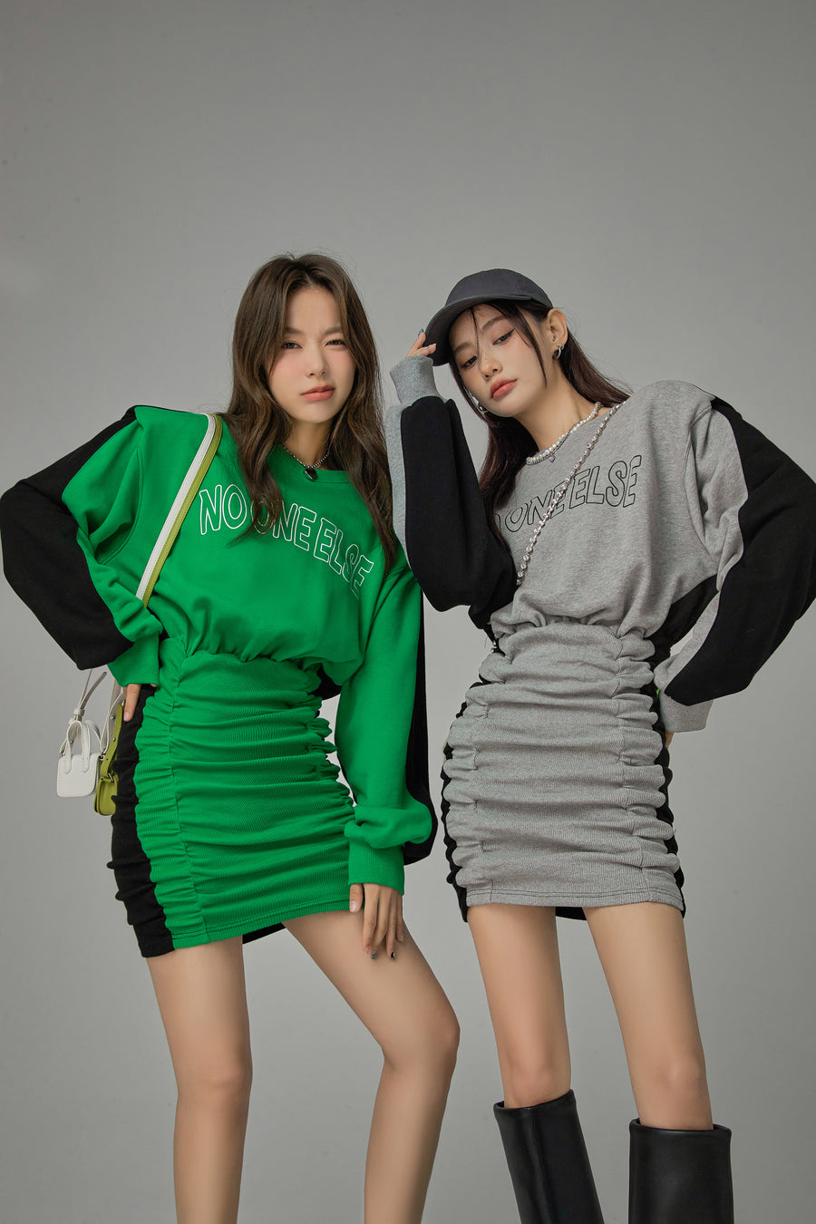 CHUU On The Right Track Ruched Dress