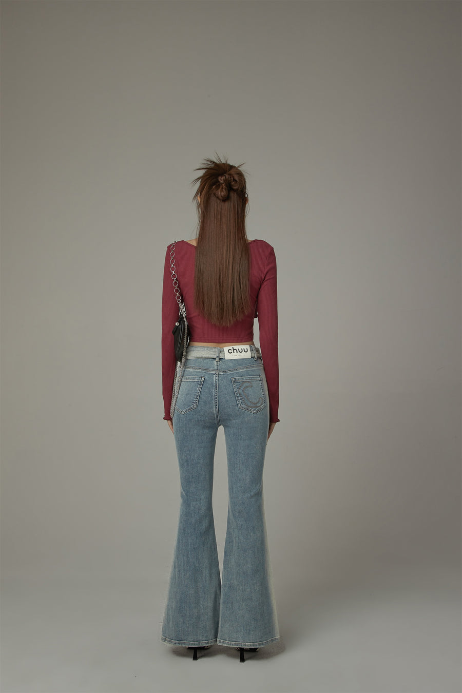 CHUU Washed Bootcut Denim Jeans