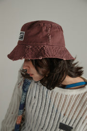 Distressed Cotton Bucket Hat