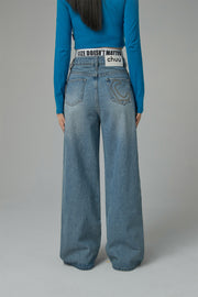 Size Doesnt Matter Wide Straight Denim Jeans