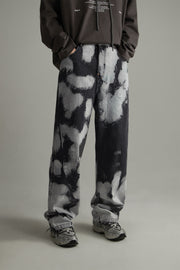 Paint Camo Straight Denim Pants