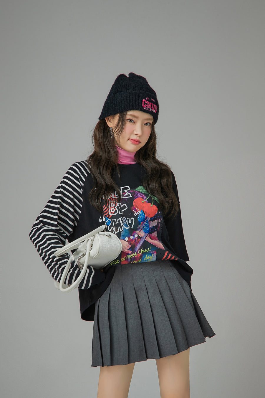 CHUU Cool Girl Stripe Colored T-Shirt