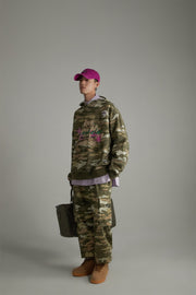 Camo Cargo Wide Cotton Pants