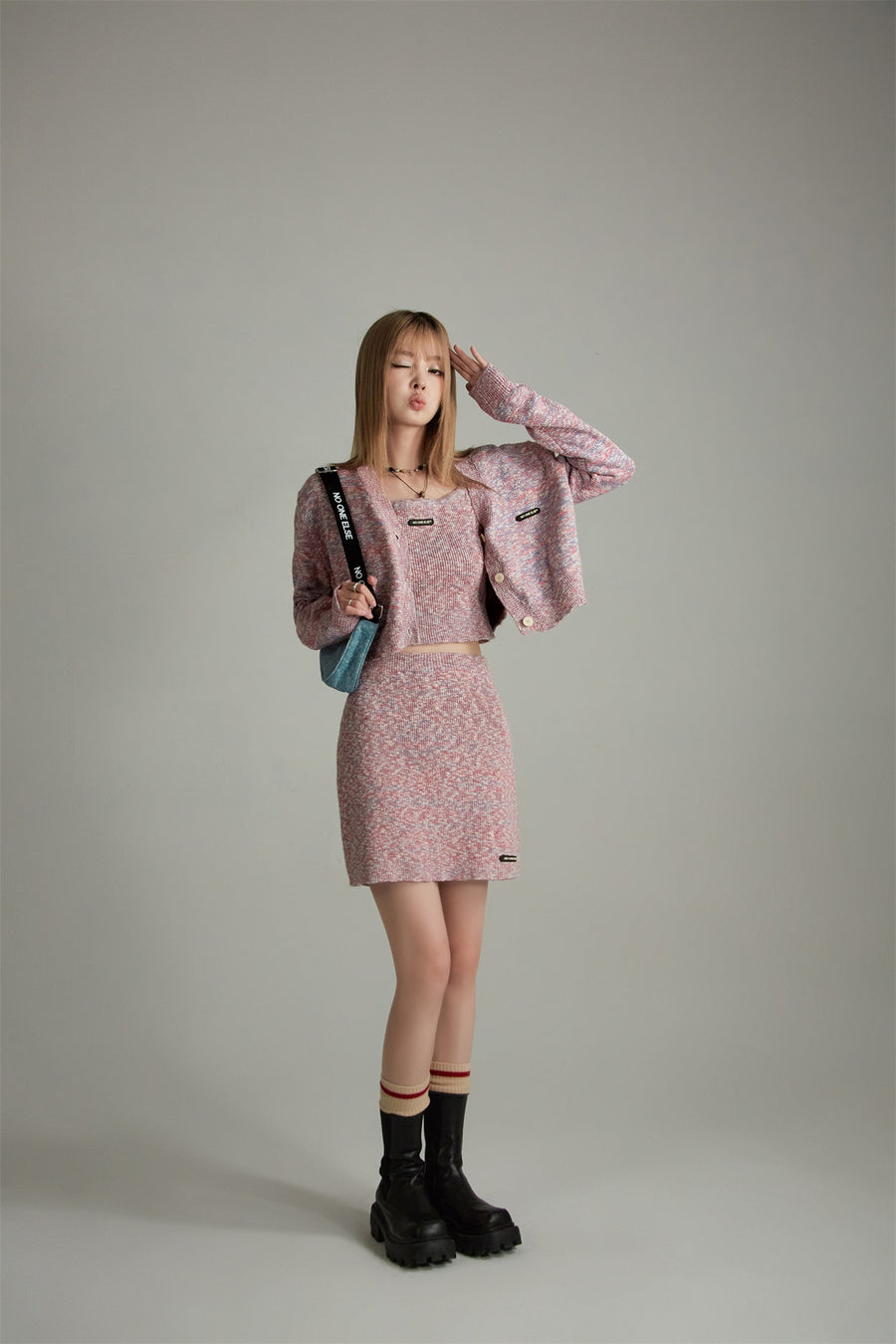 CHUU Colorful Knit A-Line Skirt