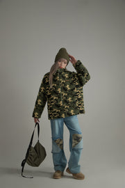 Camouflage Fleece Zip-Up Jacket