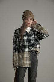 Gradient Check Loose Fit Shirt