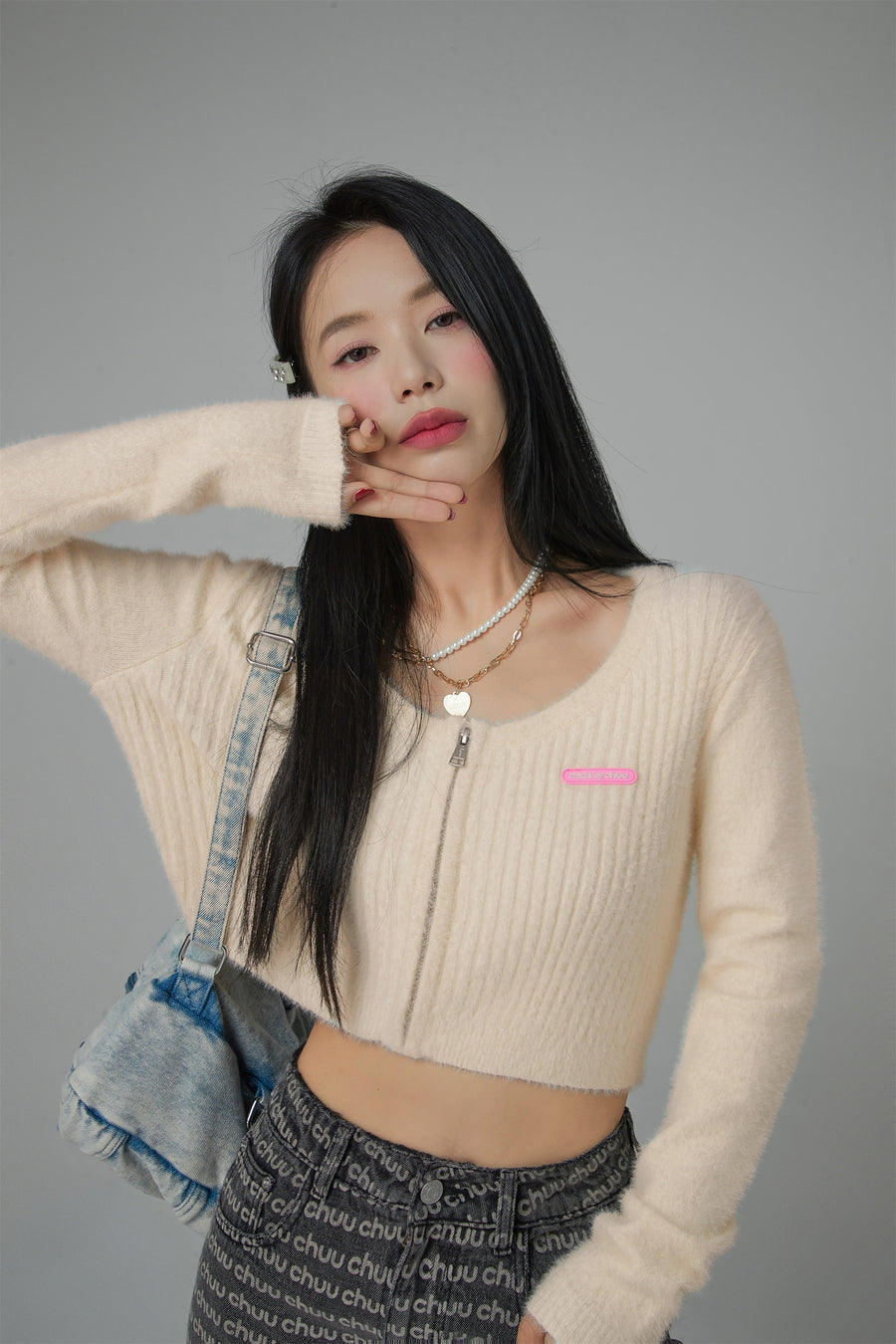 CHUU Serendipity Slim Cropped Cardigan