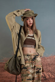 Loose Vintage Camouflage Pocket Jacket