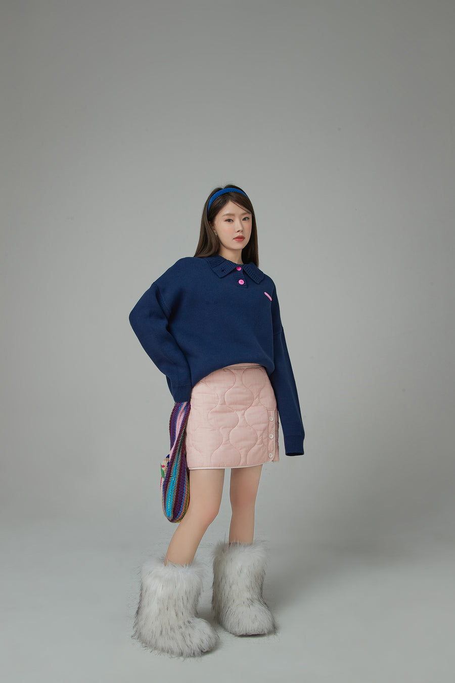 CHUU Never Coming Back Quilted Mini Skirt