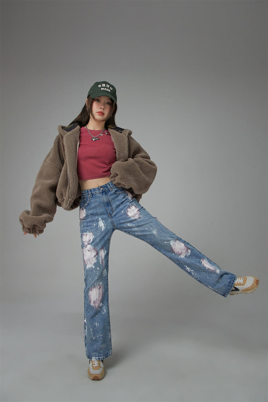 CHUU I Am So Much Stronger High-Waist Denim Jeans