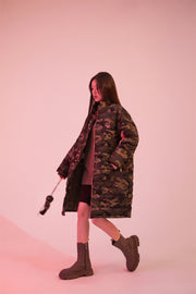 Louder Than A Lion Hot Girl Camouflage Loose-Fit Padded Coat