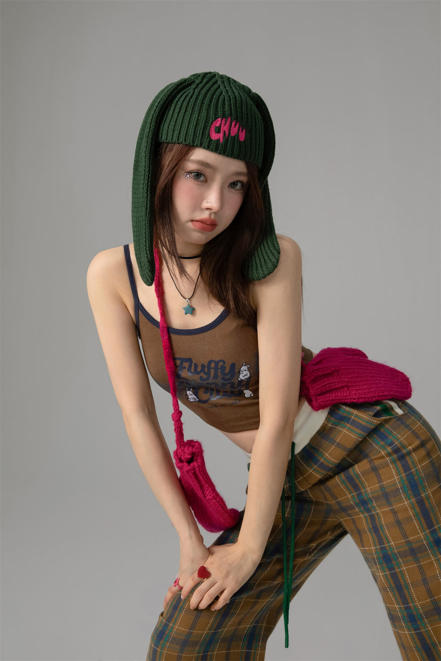 CHUU Bunny Club Cropped Cami Top