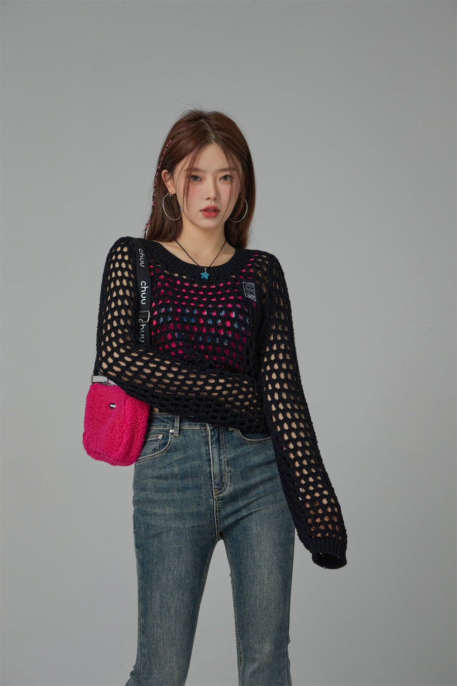 CHUU Charismatic Persona Cropped Knit Top