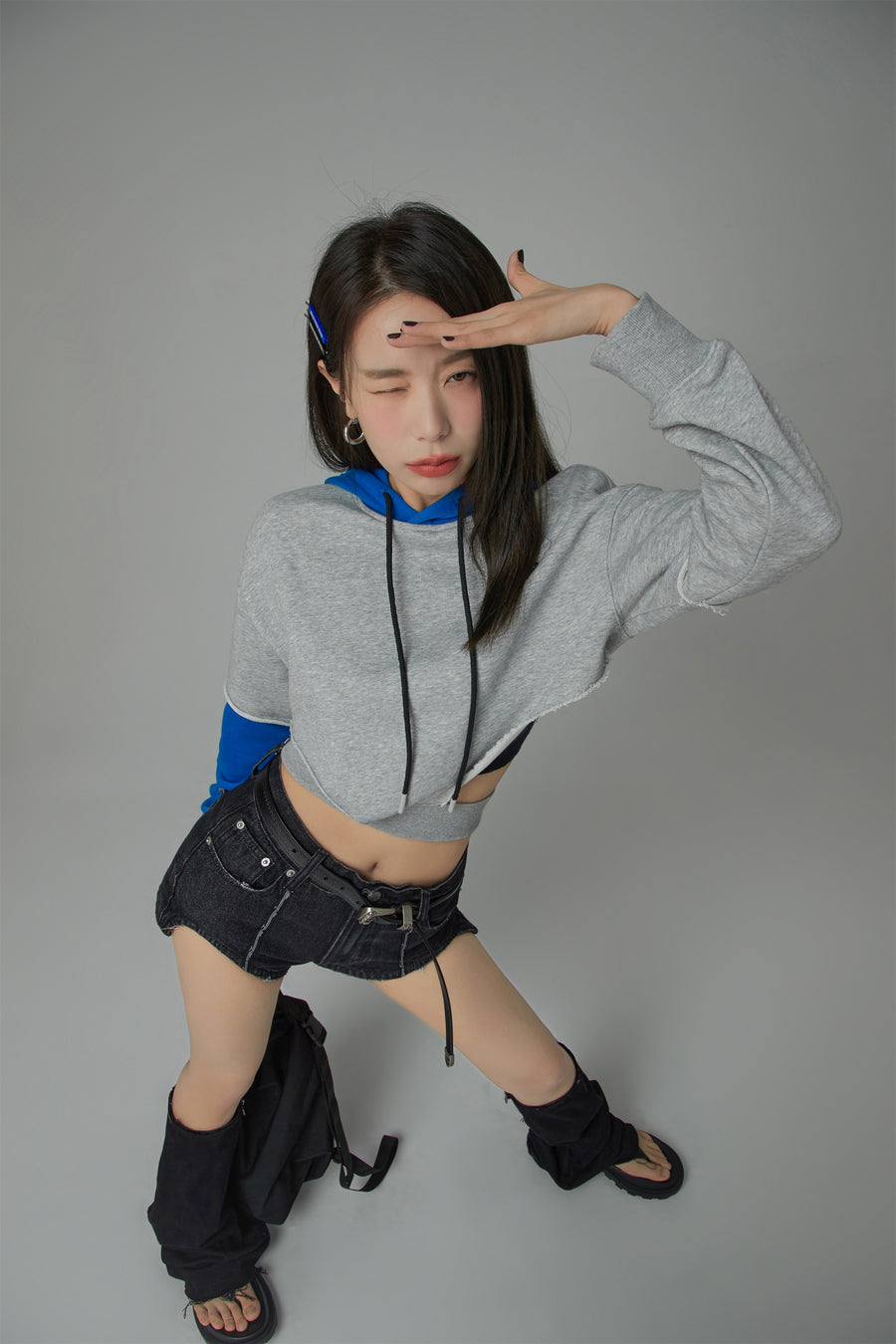 CHUU Side Slit Color Hoodie