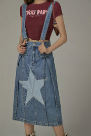 Star Denim Overall Skirt