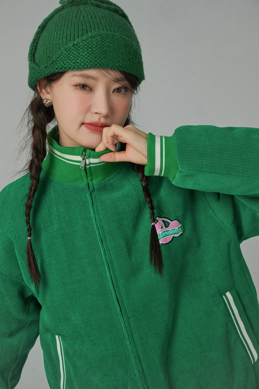 CHUU On To The Latest Cherry Embroidered Oversized Jacket