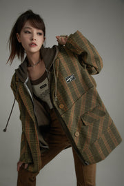 Vintage Wool Check Overfit Jacket